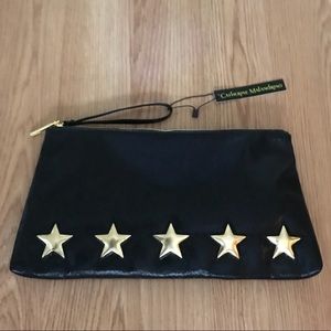 Star clutch wristlet - gold and black